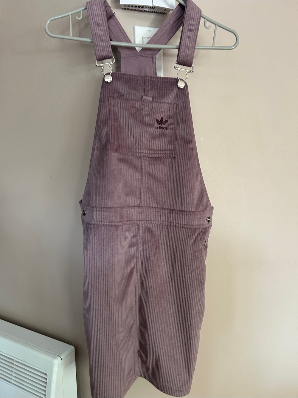 adidas Corduroy Overall Dress in Dusty Lavender